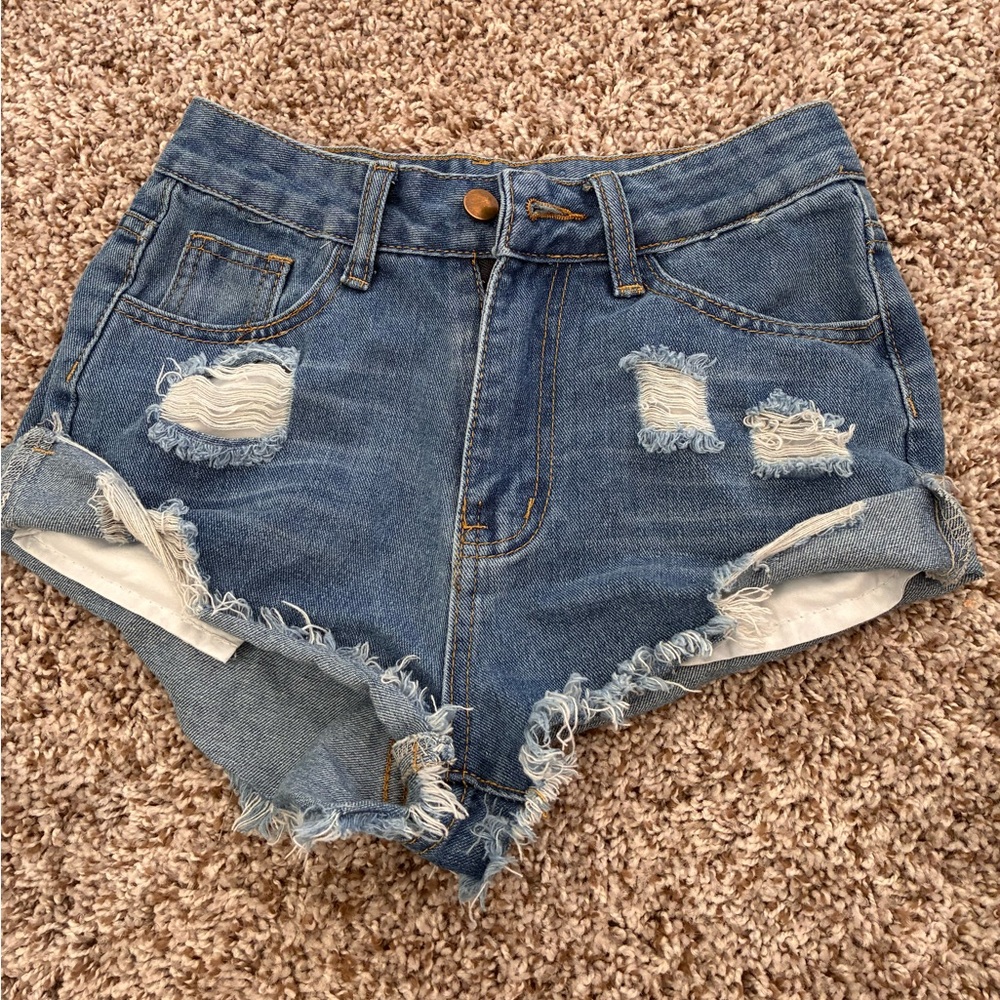 Denim Distressed Women Shorts